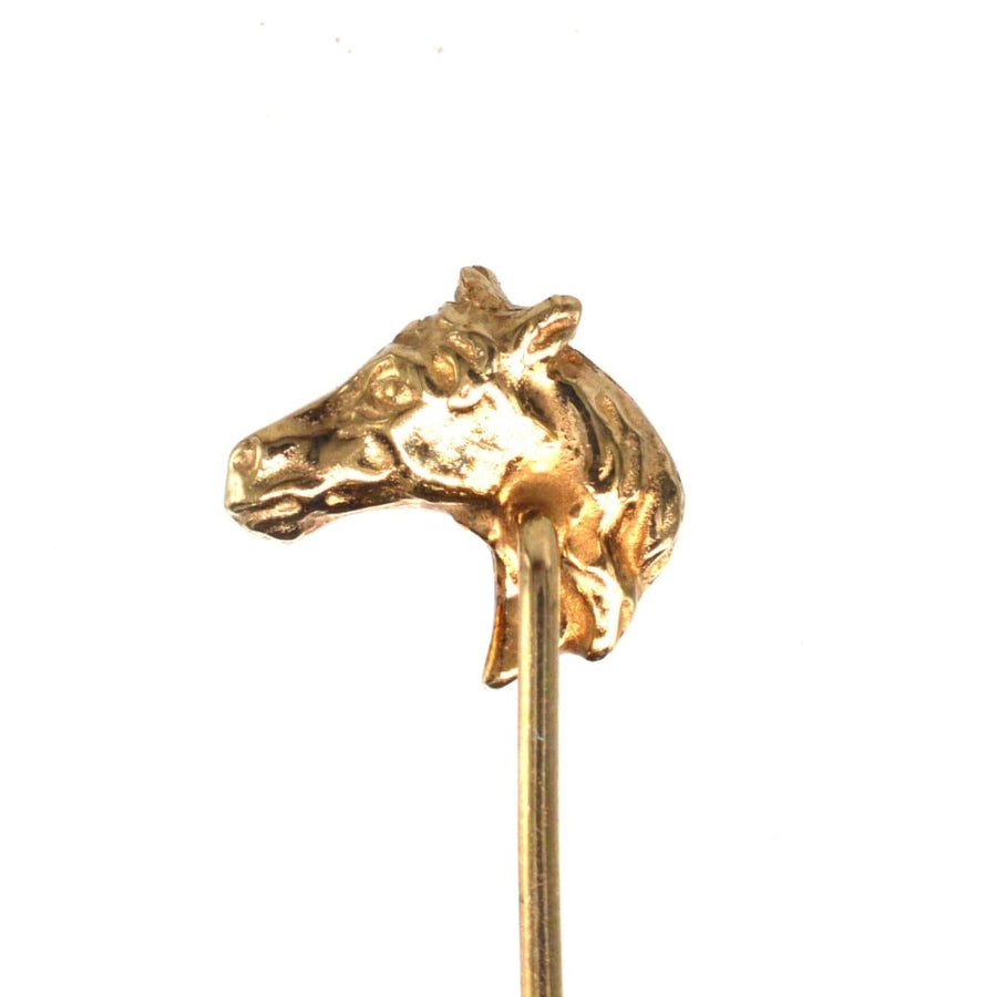 1950s 9ct Gold Horse Head Tie Pin | Parkin and Gerrish | Antique & Vintage Jewellery