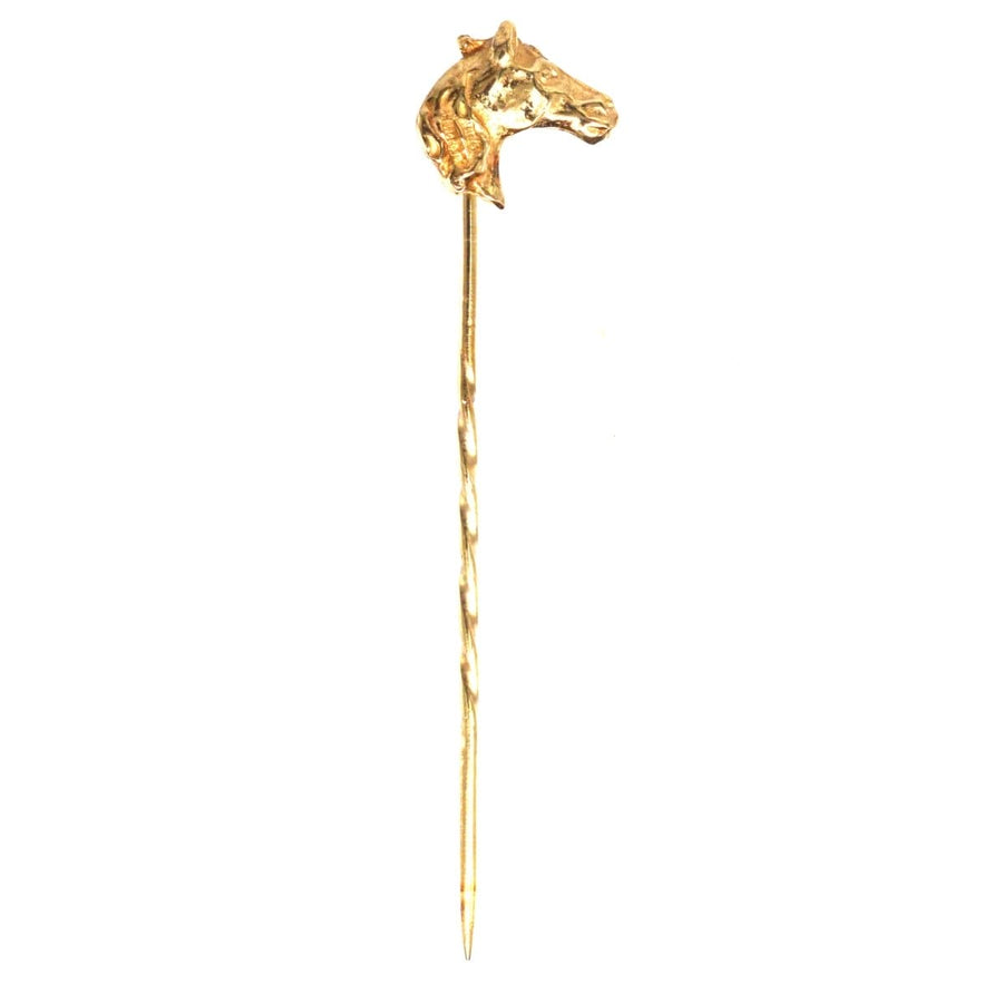 1950s 9ct Gold Horse Head Tie Pin | Parkin and Gerrish | Antique & Vintage Jewellery