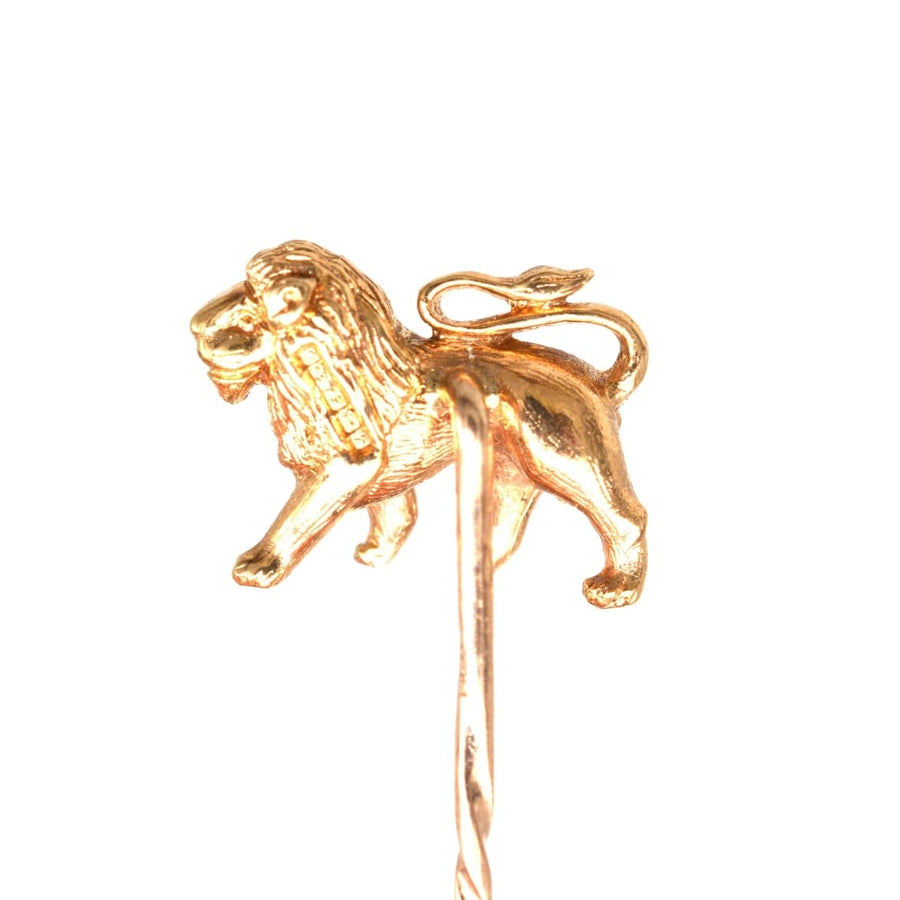 1950s Vintage 9ct Gold Lion Tie Pin | Parkin and Gerrish | Antique & Vintage Jewellery