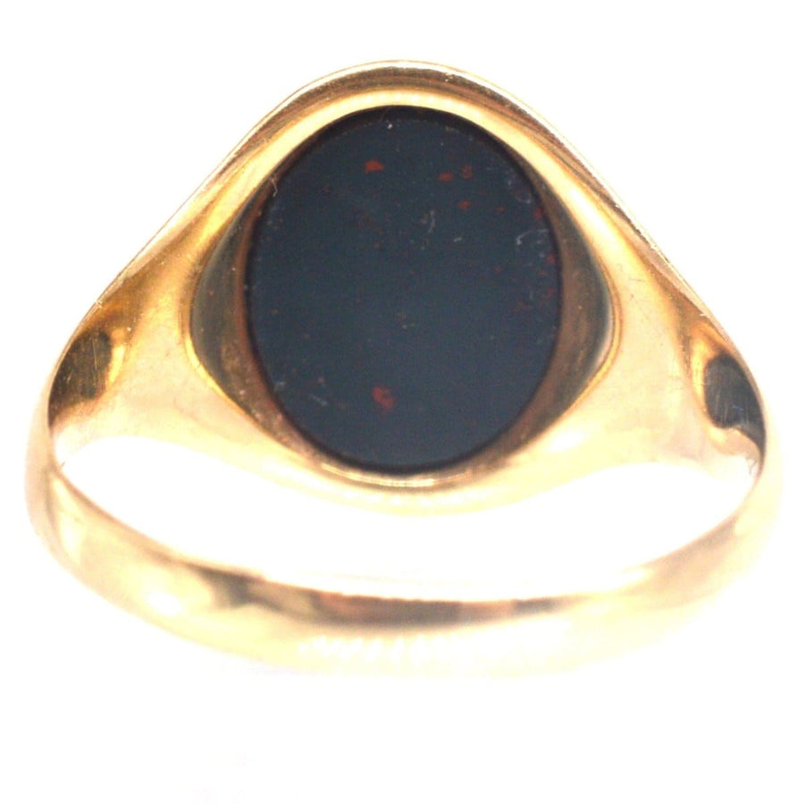 1960s 9ct Gold Signet Ring with a Bloodstone | Parkin and Gerrish | Antique & Vintage Jewellery