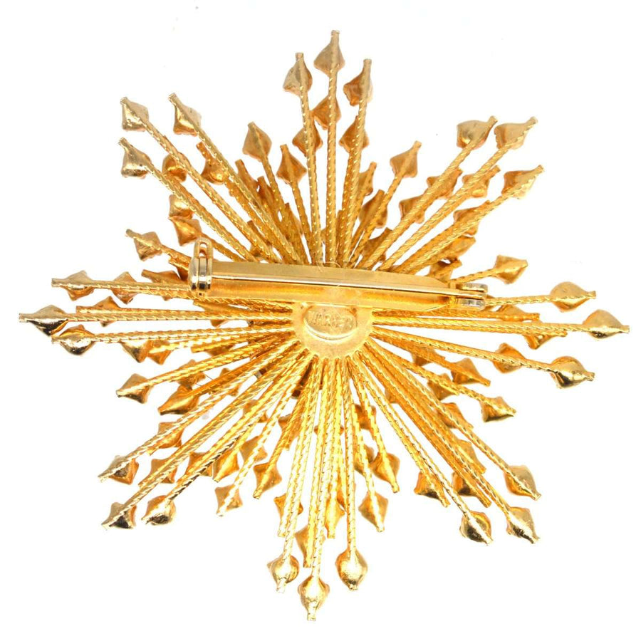 1960s Warner Starburst Goldtone Paste Brooch | Parkin and Gerrish | Antique & Vintage Jewellery