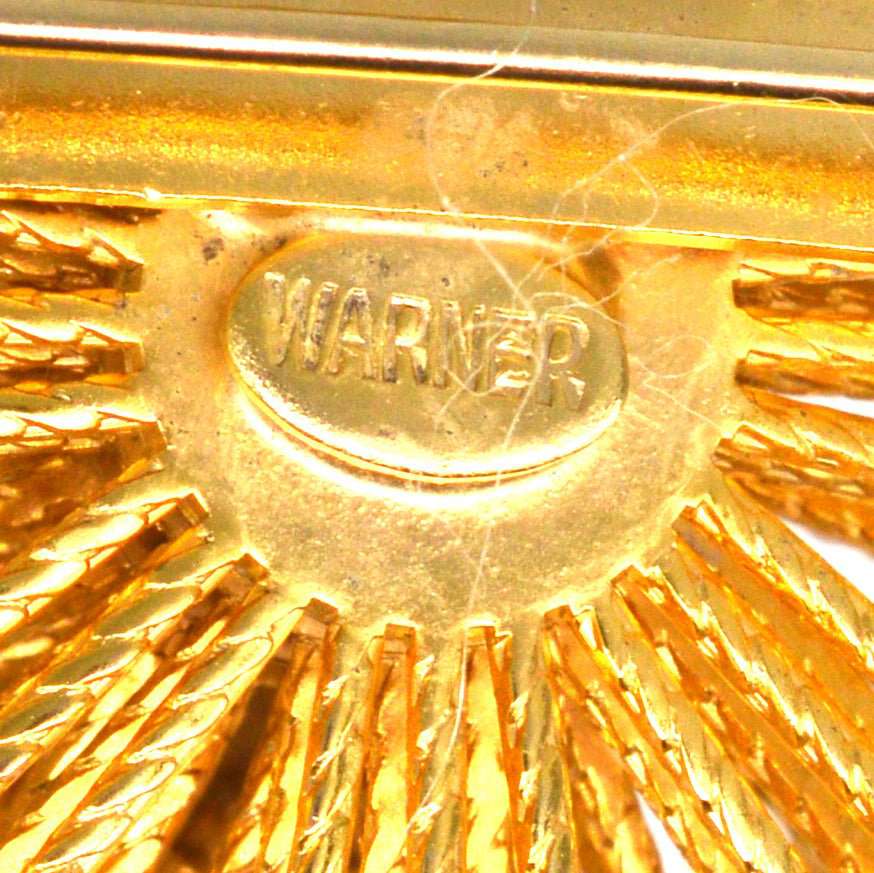 1960s Warner Starburst Goldtone Paste Brooch | Parkin and Gerrish | Antique & Vintage Jewellery