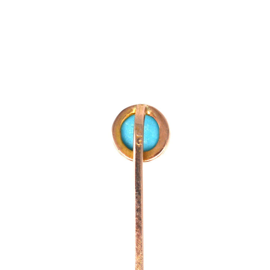 Edwardian 9ct Gold Turquoise Tie Pin