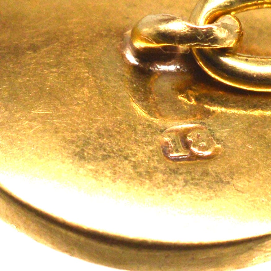 Edwardian 18ct Gold, Mother of Pearl and Ruby cufflinks