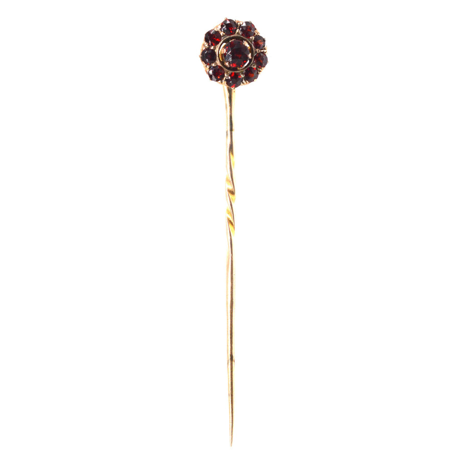 Victorian 18ct Gold Garnet Cluster Tie Pin