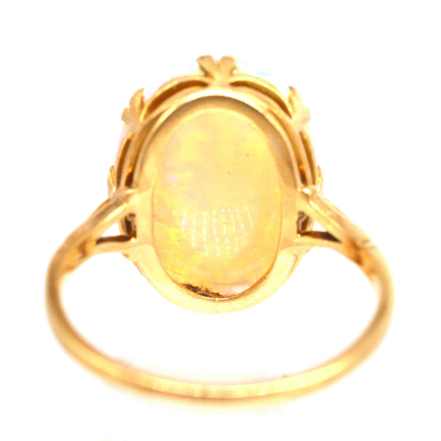 Edwardian 18ct Gold Large Opal Ring