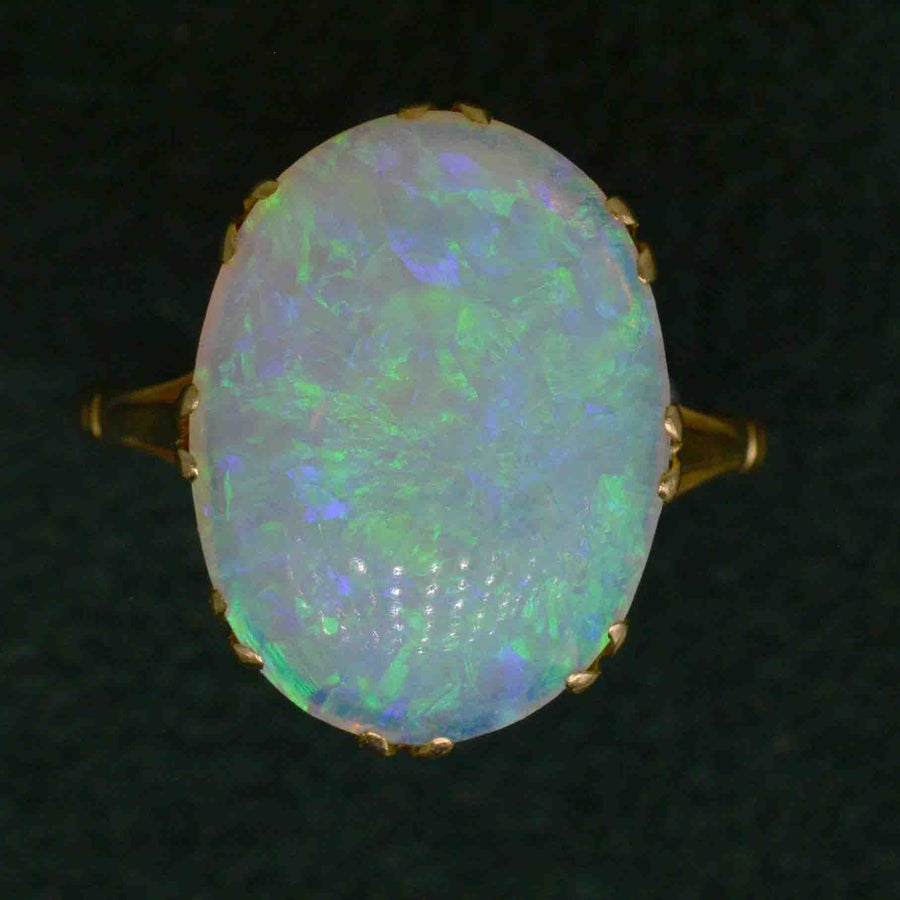 Edwardian 18ct Gold Large Opal Ring