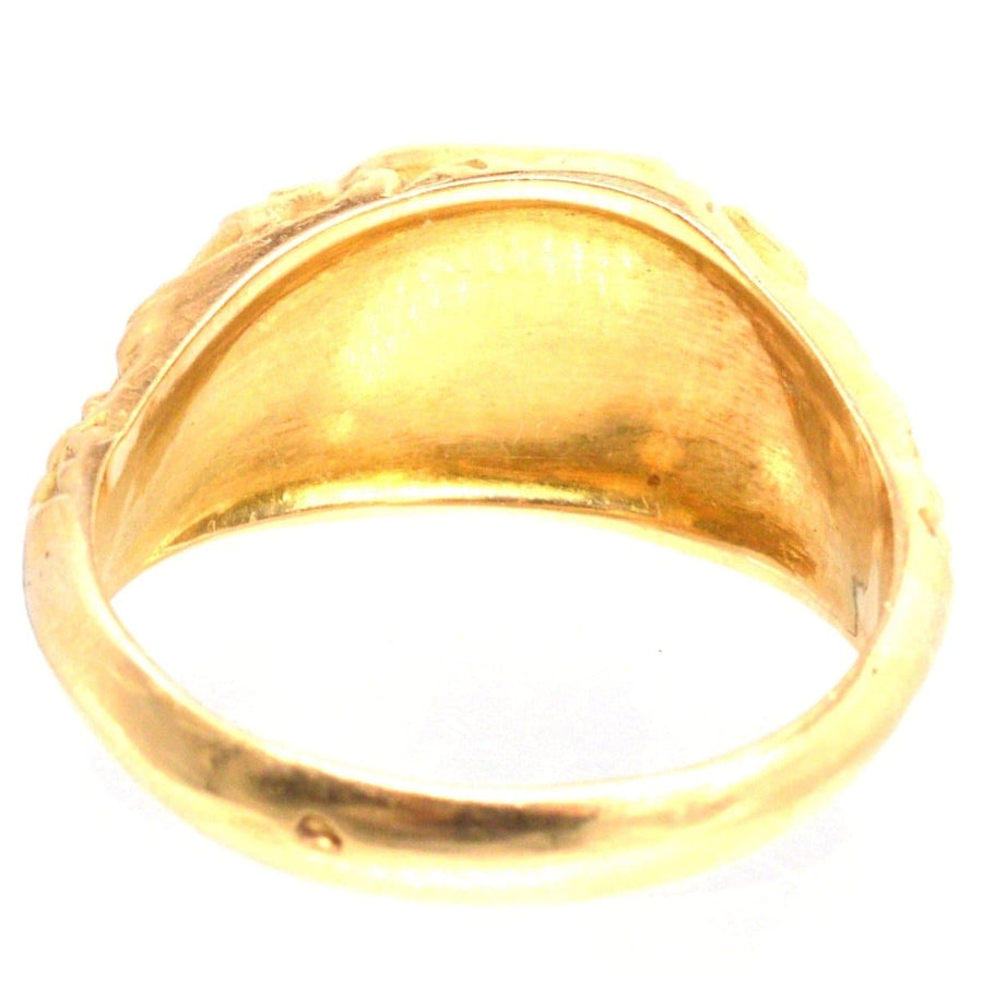 Antique French 18ct Gold Ring with Rose Details Engraved | Parkin and Gerrish | Antique & Vintage Jewellery