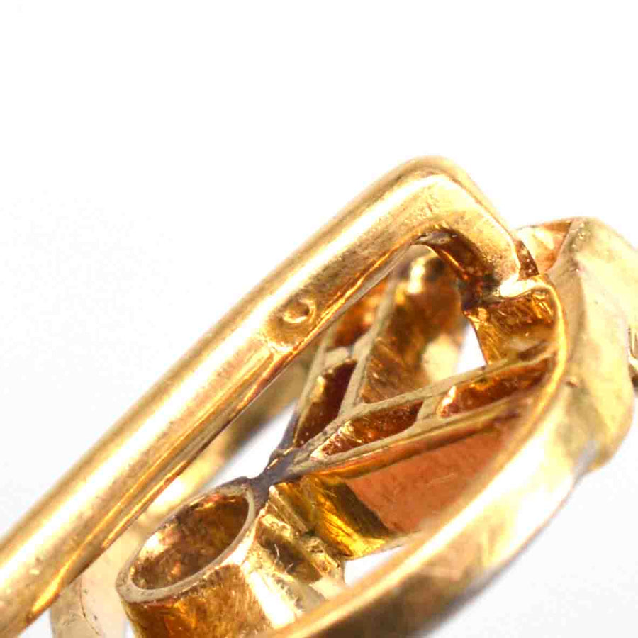 Art Deco 14ct Gold Ruby and Diamond Geometric Pin | Parkin and Gerrish | Antique & Vintage Jewellery