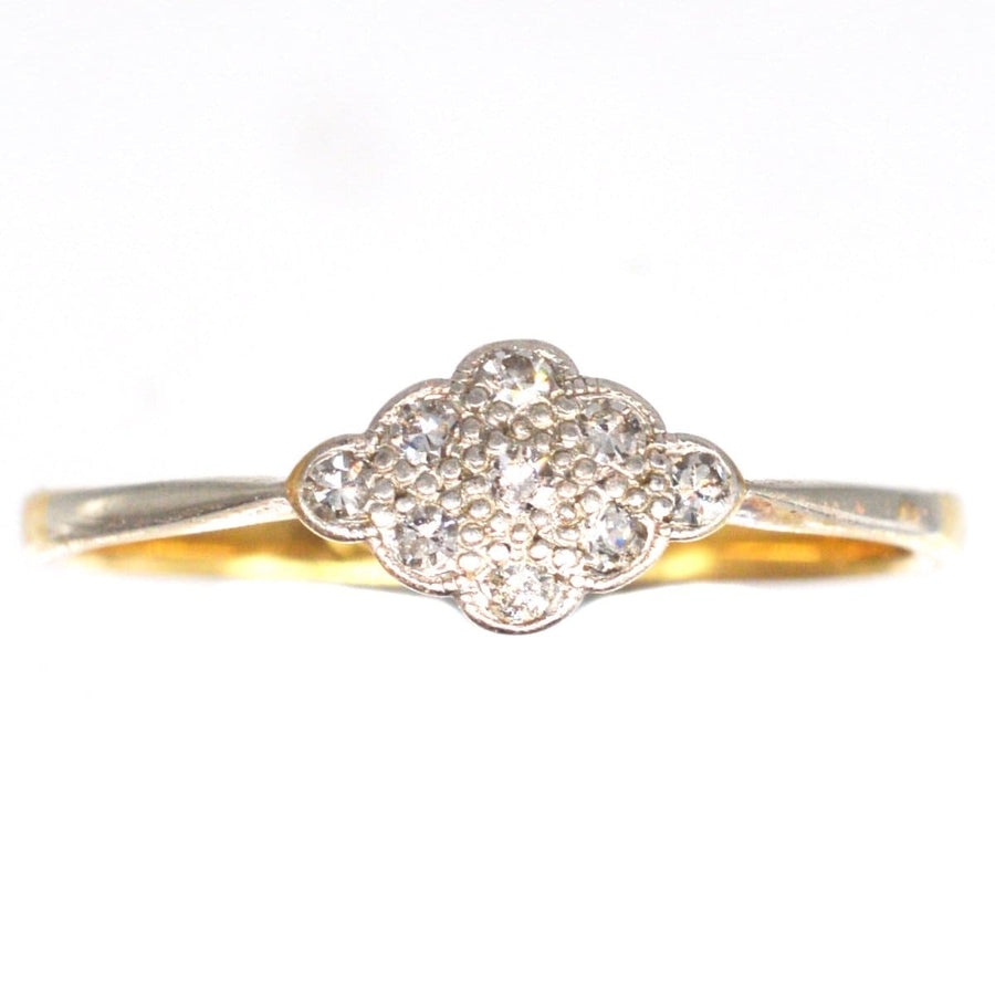 Art Deco 18ct Gold Diamond Cluster Ring | Parkin and Gerrish | Antique & Vintage Jewellery