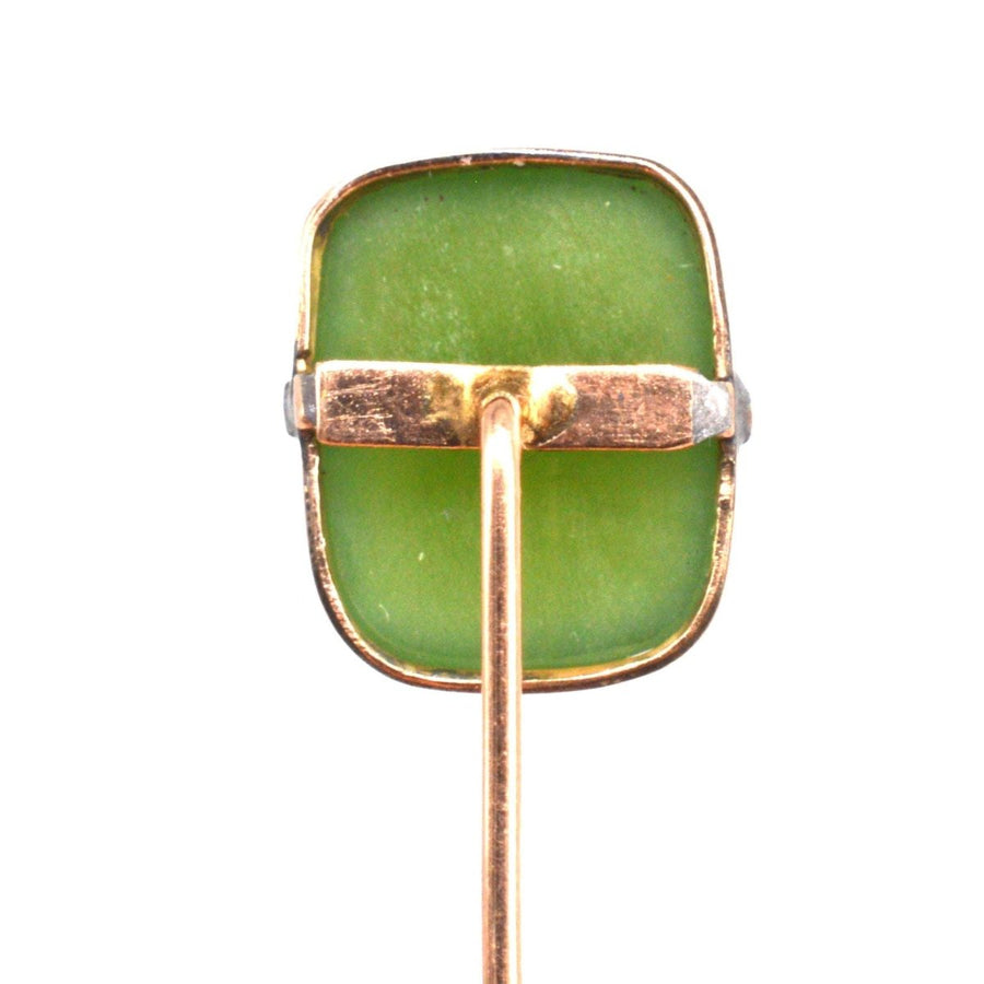 Art Deco 9ct Gold and Nephrite Jade Tie Pin