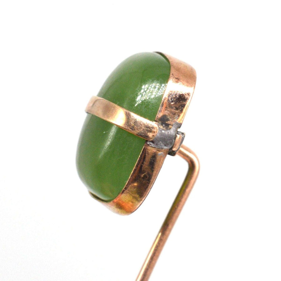 Art Deco 9ct Gold and Nephrite Jade Tie Pin