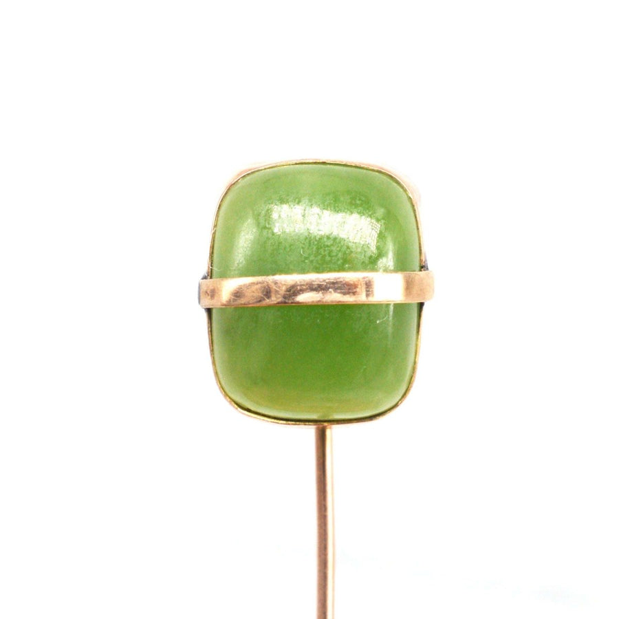 Art Deco 9ct Gold and Nephrite Jade Tie Pin