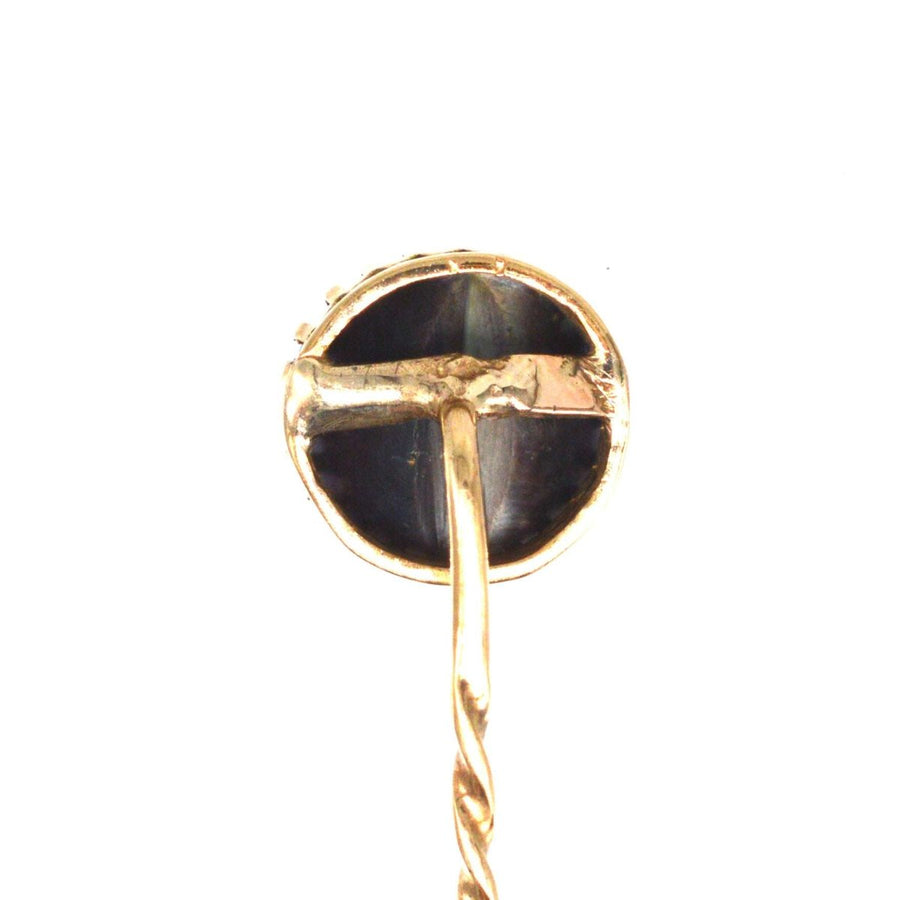 Art Deco 9ct Gold Black Mother of Pearl Tie Pin | Parkin and Gerrish | Antique & Vintage Jewellery