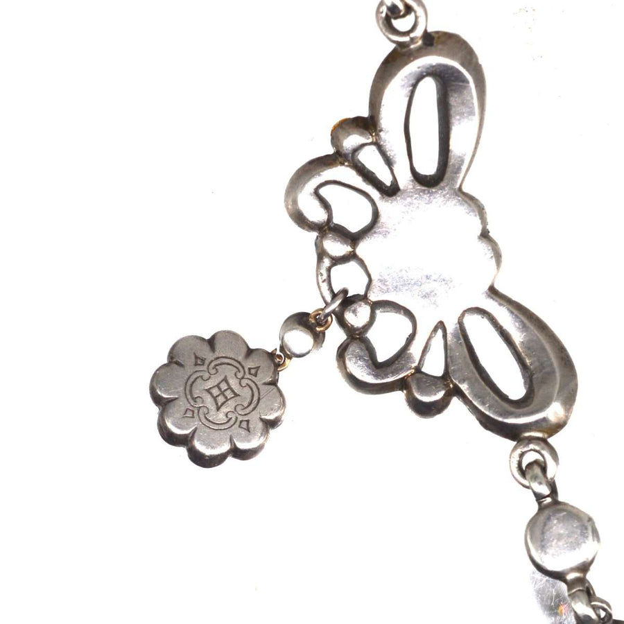 Art Deco Ciro Silver Paste Necklace with Bow Details | Parkin and Gerrish | Antique & Vintage Jewellery