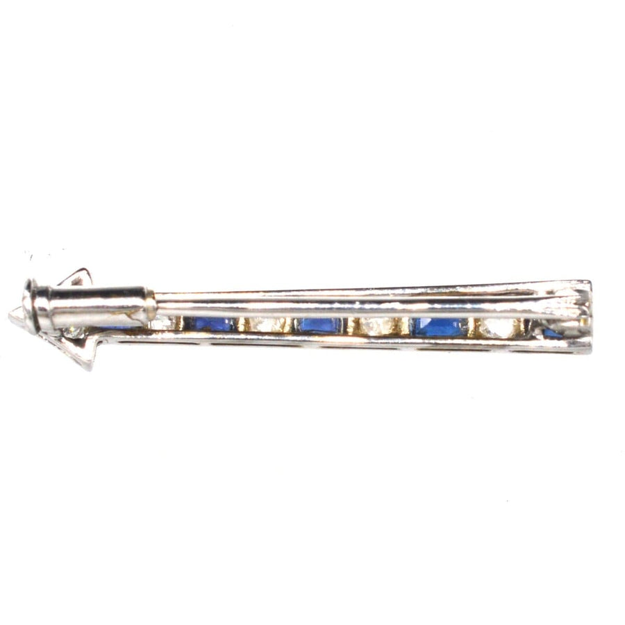 Art Deco French Sapphire and Diamond Arrow Brooch | Parkin and Gerrish | Antique & Vintage Jewellery