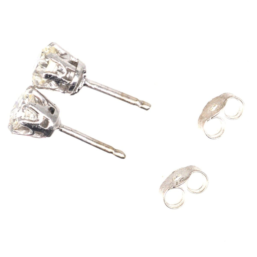 Art Deco Platinum Diamond Stud Earrings | Parkin and Gerrish | Antique & Vintage Jewellery