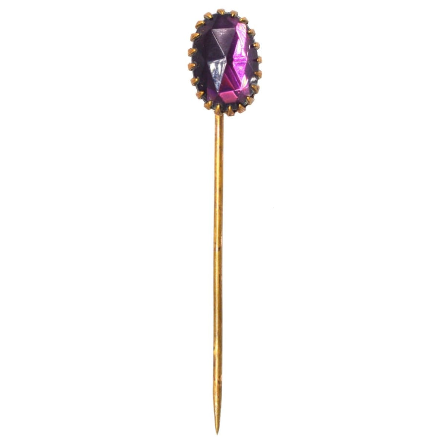 Art Deco Purple Rose Cut Paste Tie Pin | Parkin and Gerrish | Antique & Vintage Jewellery