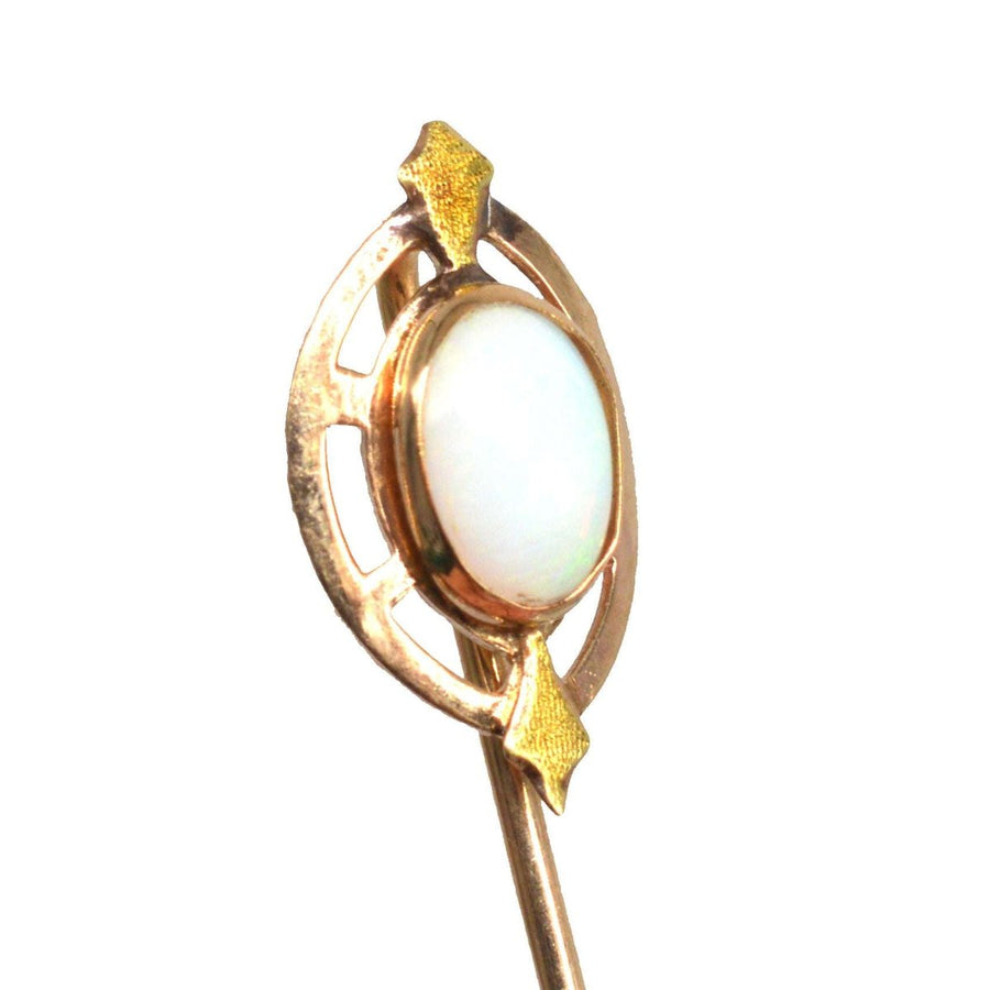 Art Nouveau 10k Gold Opal Tie Pin | Parkin and Gerrish | Antique & Vintage Jewellery