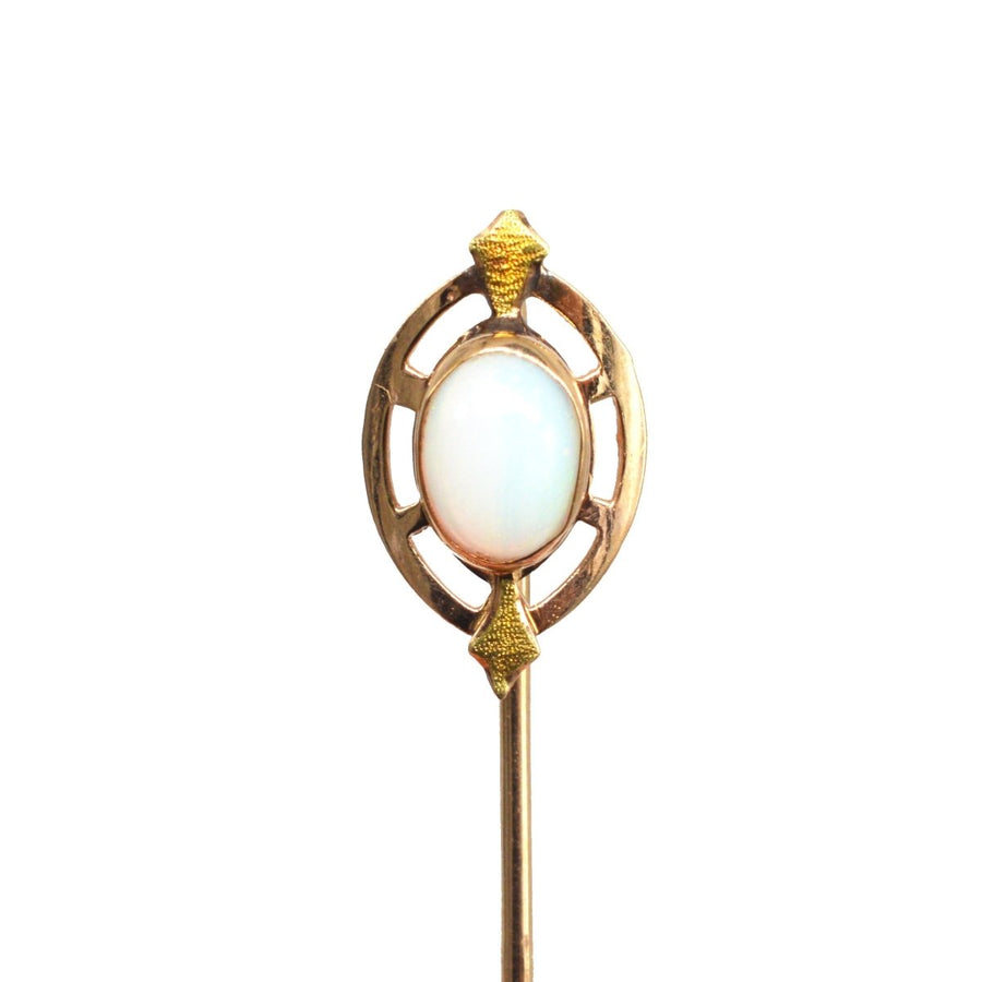 Art Nouveau 10k Gold Opal Tie Pin | Parkin and Gerrish | Antique & Vintage Jewellery