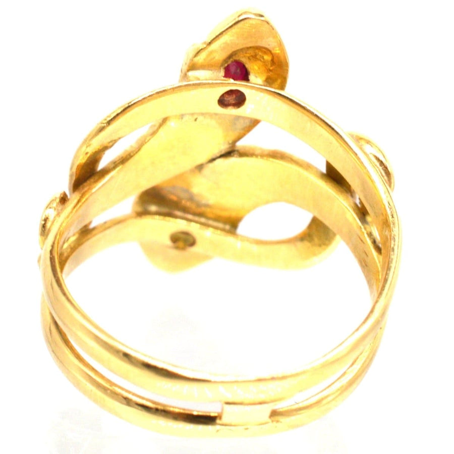 Belle Epoque Antique French 18ct Gold Double Snake Ring | Parkin and Gerrish | Antique & Vintage Jewellery