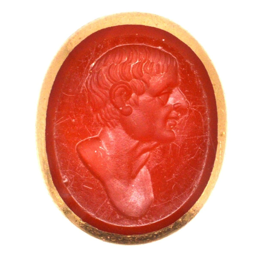 Early 19th Century Gold Seal with a Carnelian Intaglio of a Roman Man | Parkin and Gerrish | Antique & Vintage Jewellery