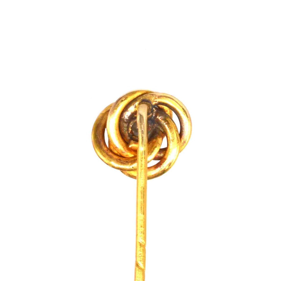 Early 20th Century 14ct Gold Knot and Diamond Tie Pin | Parkin and Gerrish | Antique & Vintage Jewellery