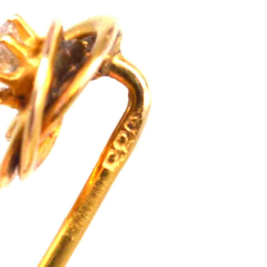 Early 20th Century 14ct Gold Knot and Diamond Tie Pin | Parkin and Gerrish | Antique & Vintage Jewellery