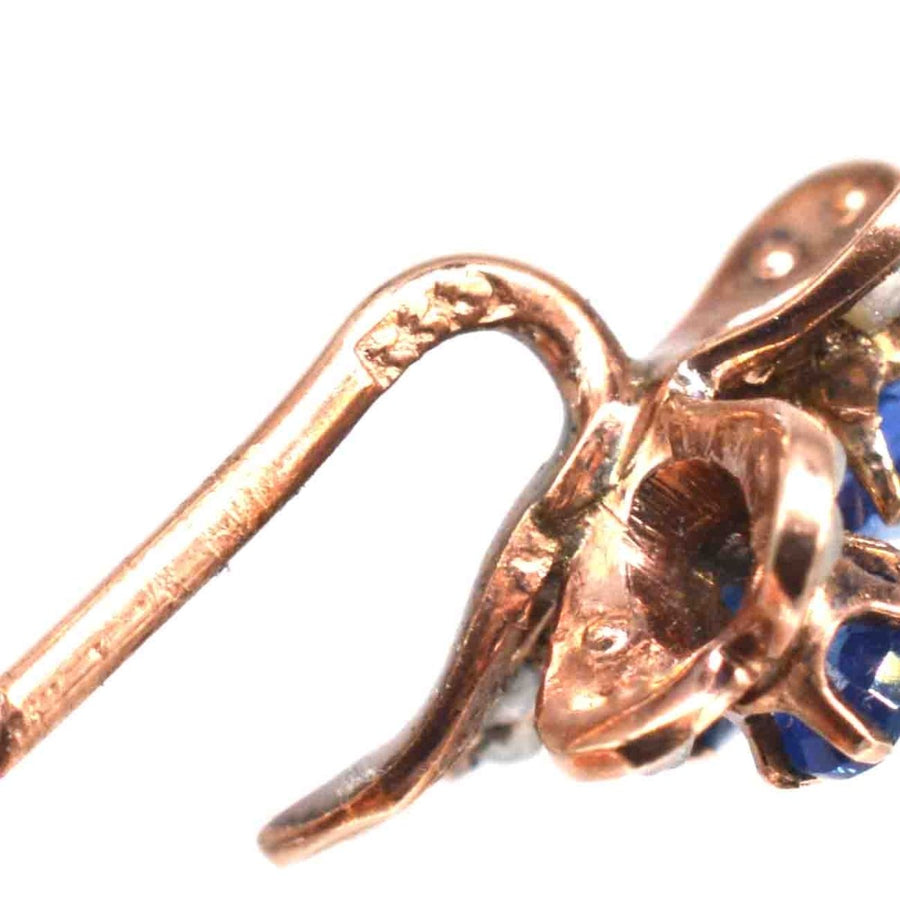 Early 20th Century 8ct Gold Sapphire and Seed Pearl Tie Pin | Parkin and Gerrish | Antique & Vintage Jewellery