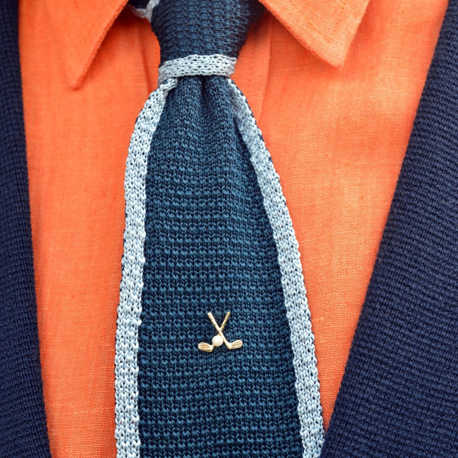 Early 20th Century 9ct Gold Golf Clubs and Pearl Ball Tie Pin | Parkin and Gerrish (UK)