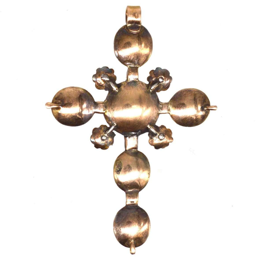 Early Georgian Gold Cross Pendant Set with Table - Cut and Rose - Cut Diamonds | Parkin and Gerrish (UK)