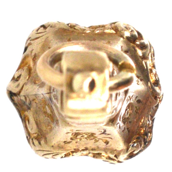 Early Victorian Gold Cased Seal with Citrine Intaglio of the Doves of Pliny