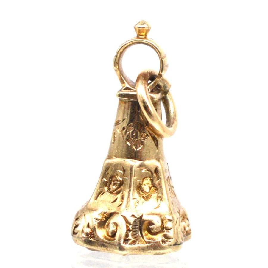 Early Victorian Gold Cased Seal with Citrine Intaglio of the Doves of Pliny