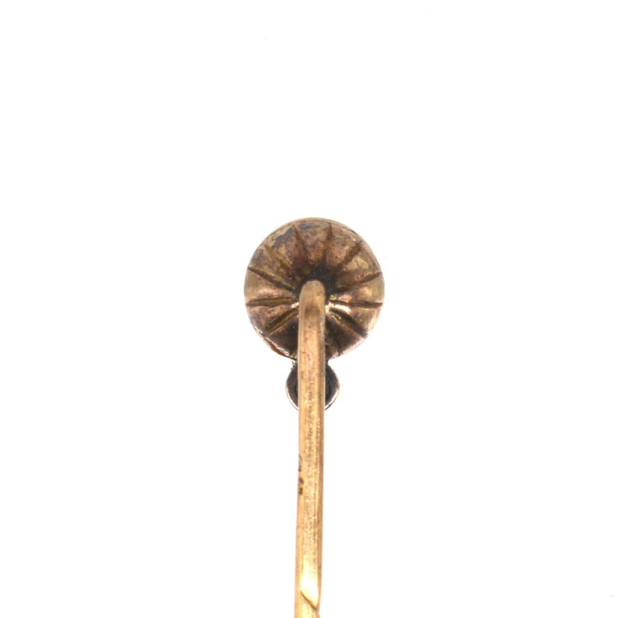 Edwardian 14ct Gold Natural Pearl and Diamond Tie Pin | Parkin and Gerrish | Antique & Vintage Jewellery