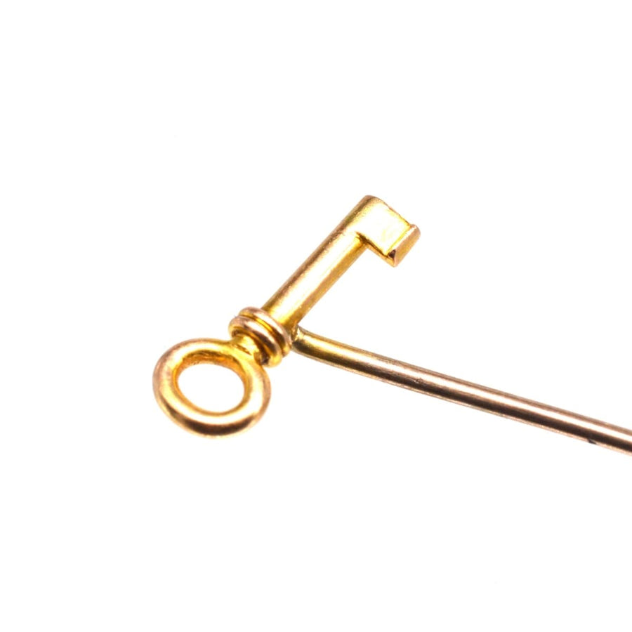 Edwardian 15ct Gold Key Tie Pin | Parkin and Gerrish | Antique & Vintage Jewellery