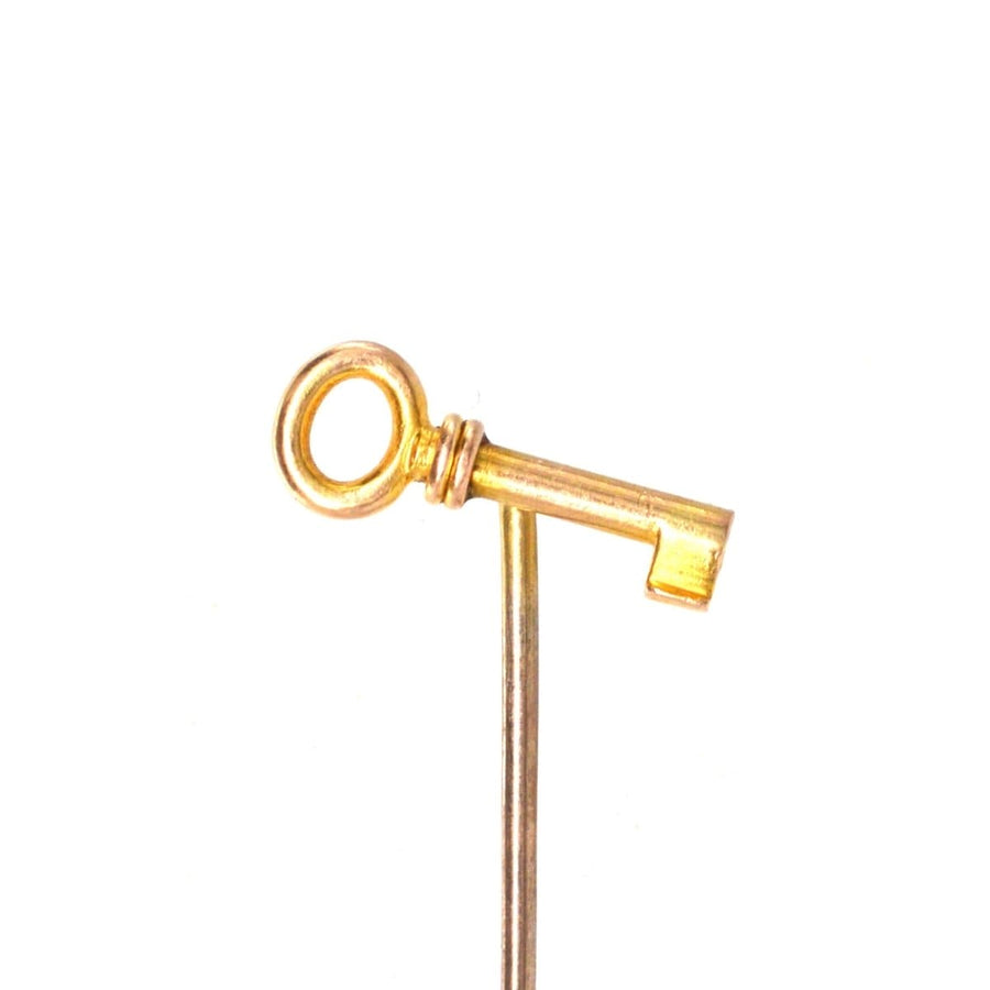 Edwardian 15ct Gold Key Tie Pin | Parkin and Gerrish | Antique & Vintage Jewellery