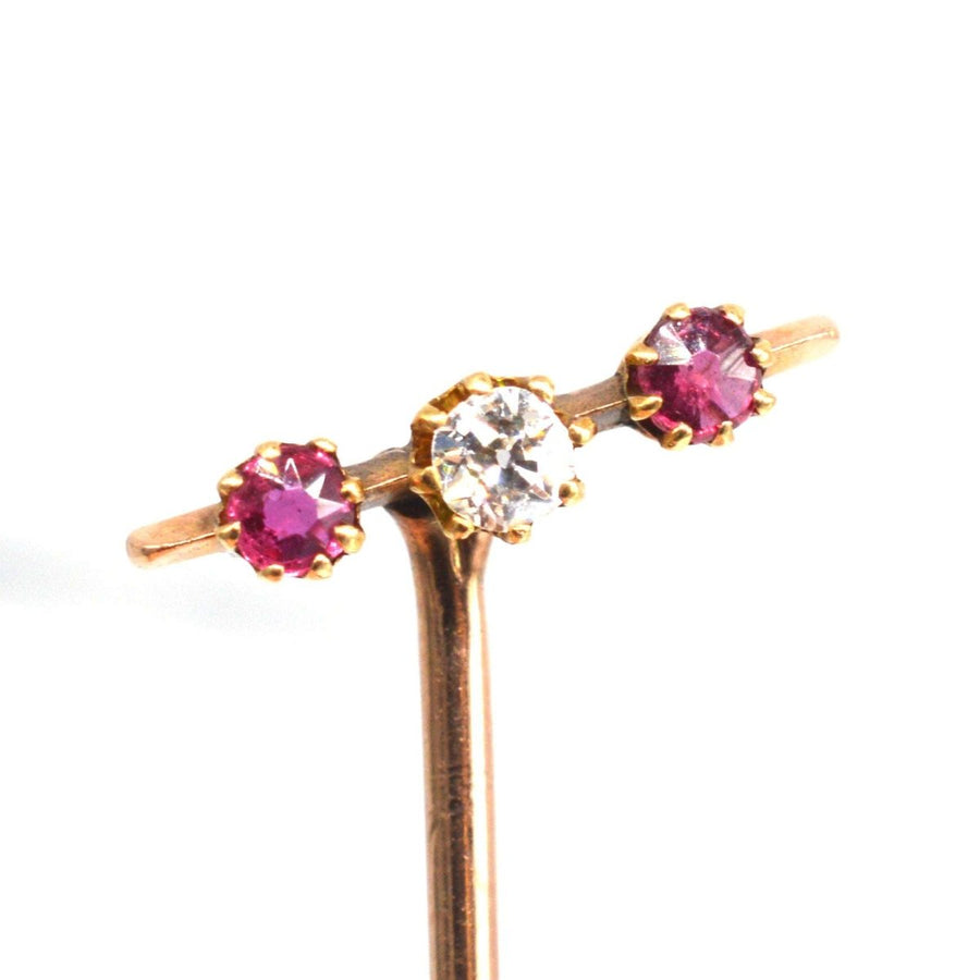 Edwardian 15ct Gold Ruby & Diamond Tie Pin | Parkin and Gerrish | Antique & Vintage Jewellery