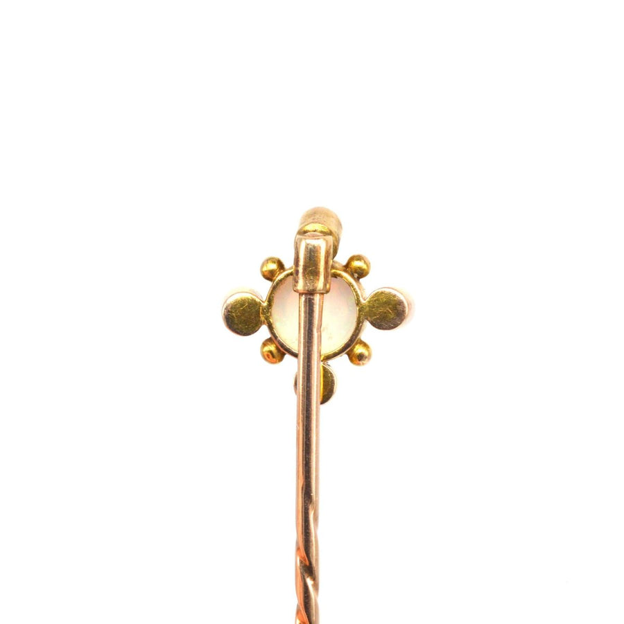Edwardian 15ct Gold Turquoise and Opal Tie Pin | Parkin and Gerrish | Antique & Vintage Jewellery