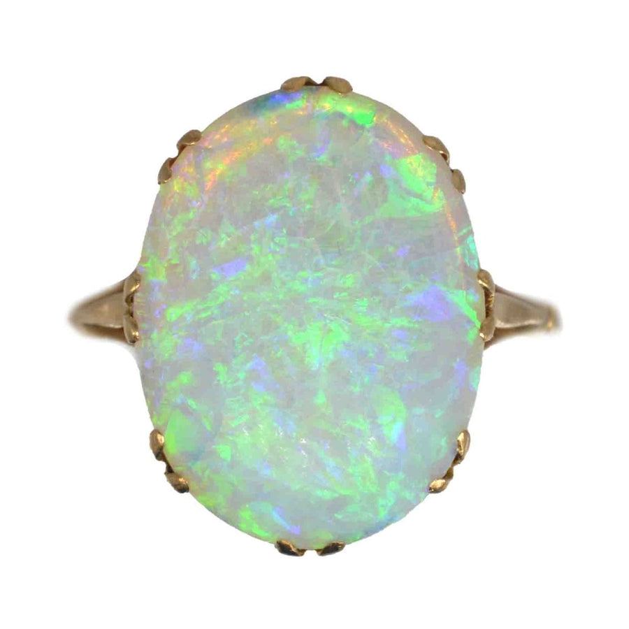 Edwardian 18ct Gold Large Opal Ring | Parkin and Gerrish | Antique & Vintage Jewellery