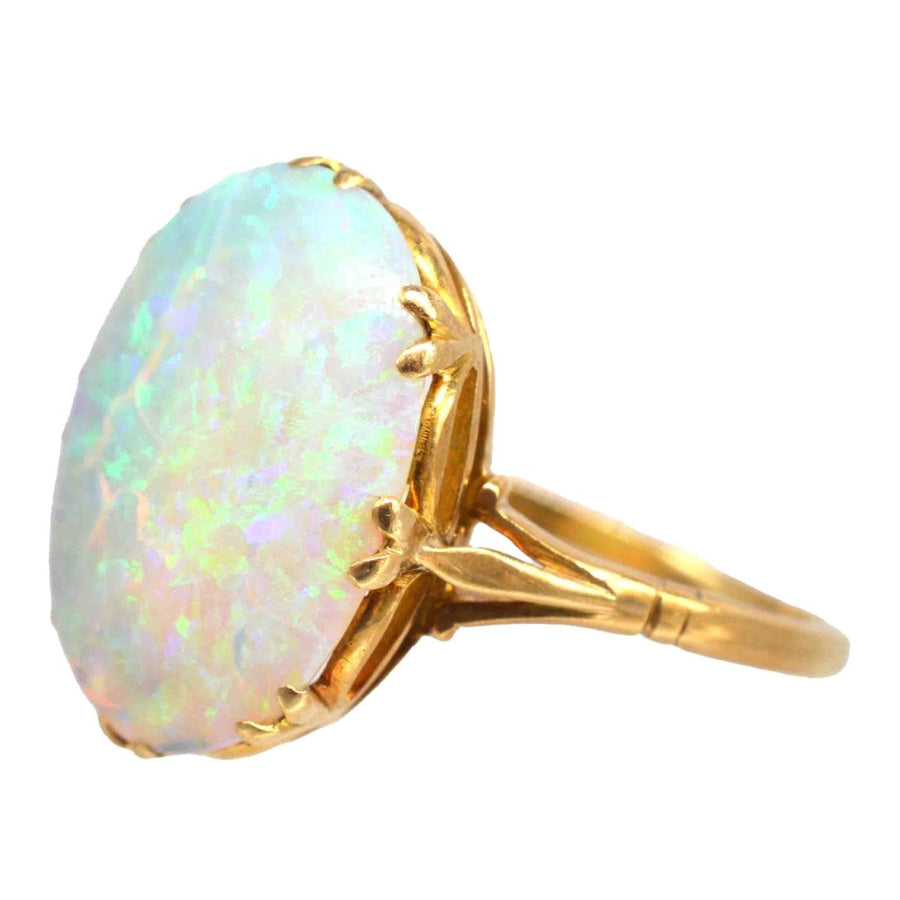 Edwardian 18ct Gold Large Opal Ring | Parkin and Gerrish | Antique & Vintage Jewellery