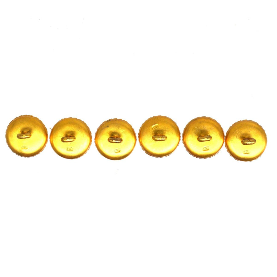 Edwardian 9ct Gold Mother of Pearl Dress Stud Buttons in Original Case | Parkin and Gerrish (UK)