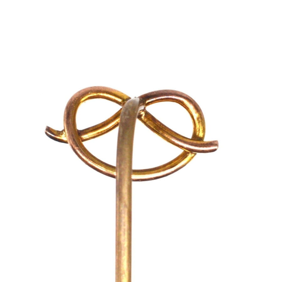 Edwardian 9ct Gold Stafford Knot / Lover's Knot and Pretzel Tin Pin | Parkin and Gerrish | Antique & Vintage Jewellery