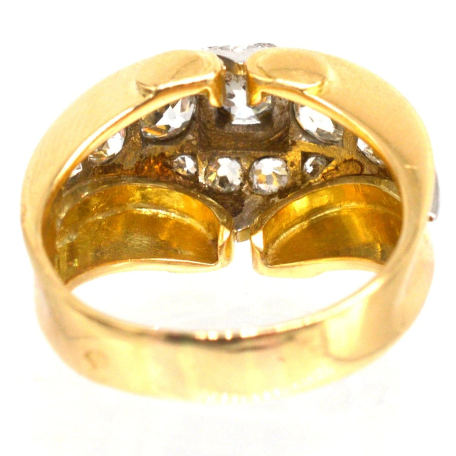 French Retro 18ct Gold and Platinum Diamond Ring | Parkin and Gerrish (UK)