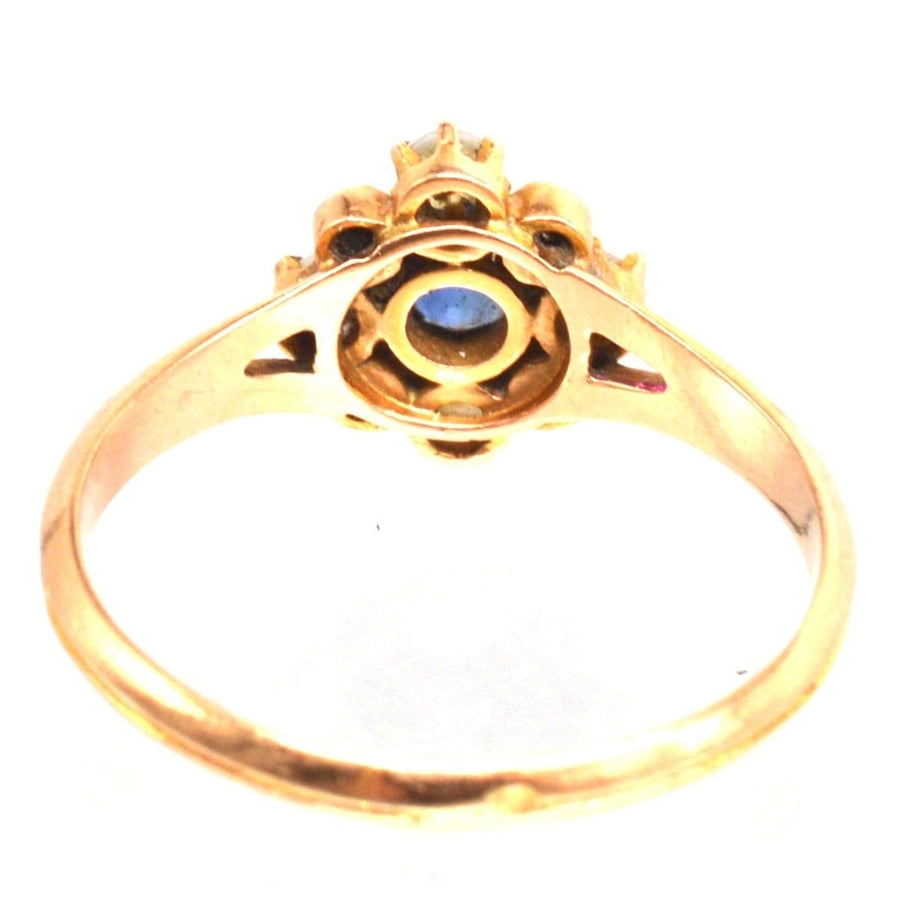 Late 19th Century French 14ct Gold Sapphire, Pearl and Diamond Ring | Parkin and Gerrish | Antique & Vintage Jewellery