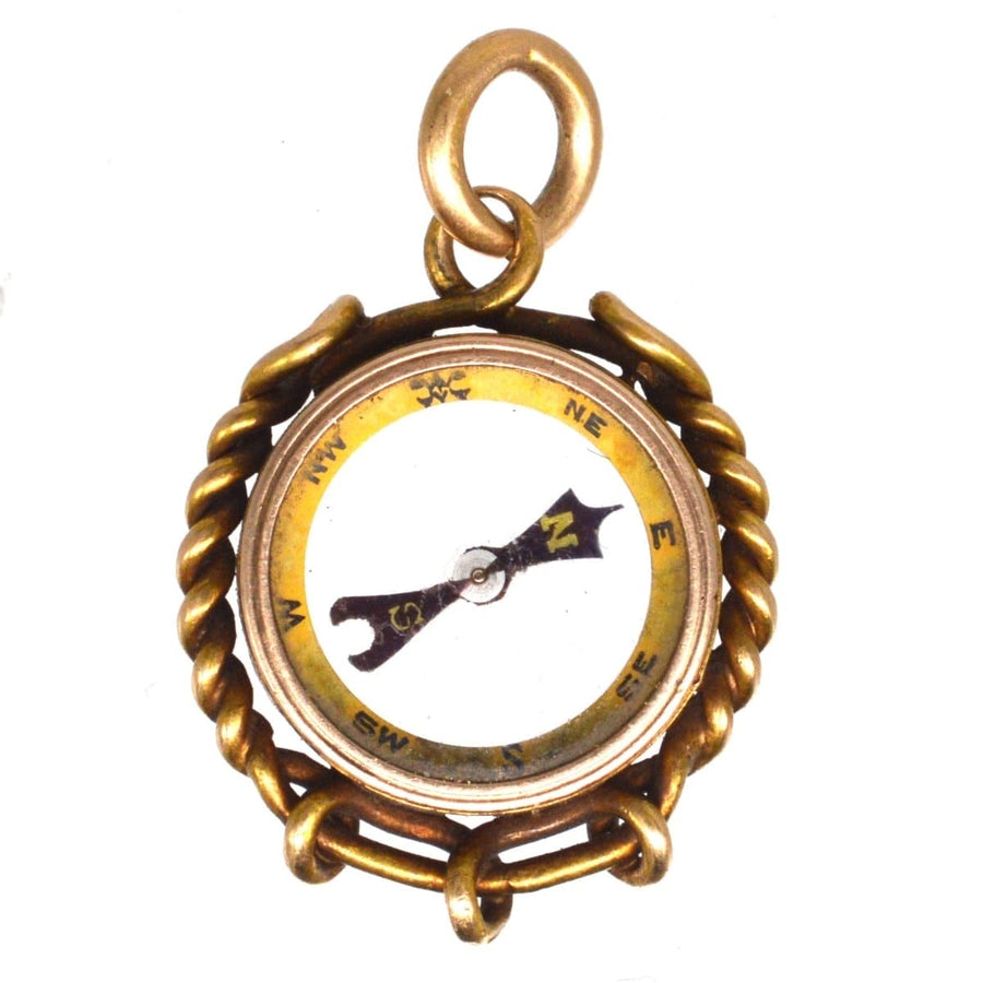 Late Victorian 9ct Gold Compass Pendant Charm | Parkin and Gerrish | Antique & Vintage Jewellery