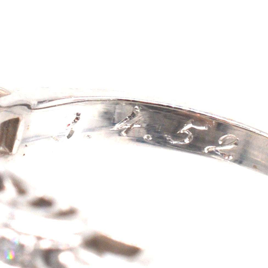 Mid Century Platinum, Green Sapphire and Diamond Ring | Parkin and Gerrish | Antique & Vintage Jewellery