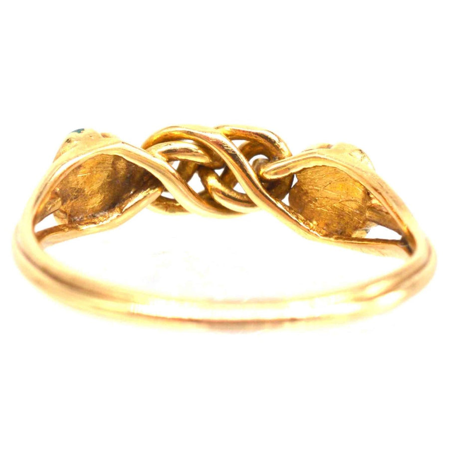 Regency 18ct Gold Forget Me Not Turquoise and Gold Knot Ring | Parkin and Gerrish | Antique & Vintage Jewellery