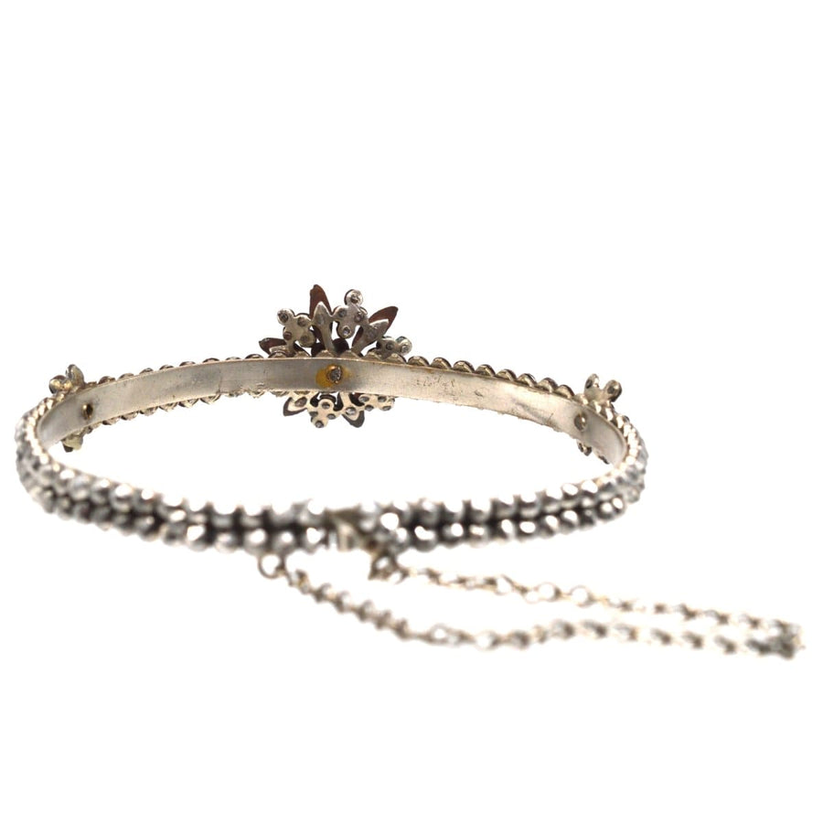 Regency Cut Steel Bangle with Flowers | Parkin and Gerrish | Antique & Vintage Jewellery