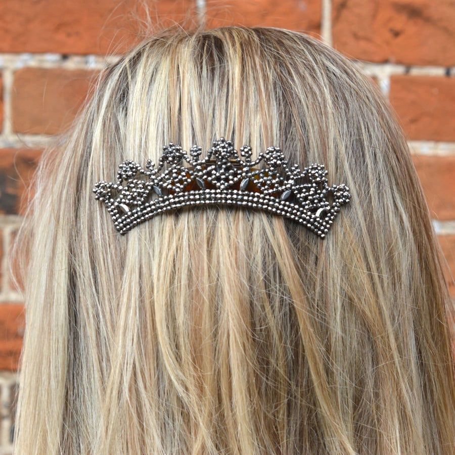 Regency Early 19th Century Cut Steel Tiara Hair Comb | Parkin and Gerrish | Antique & Vintage Jewellery