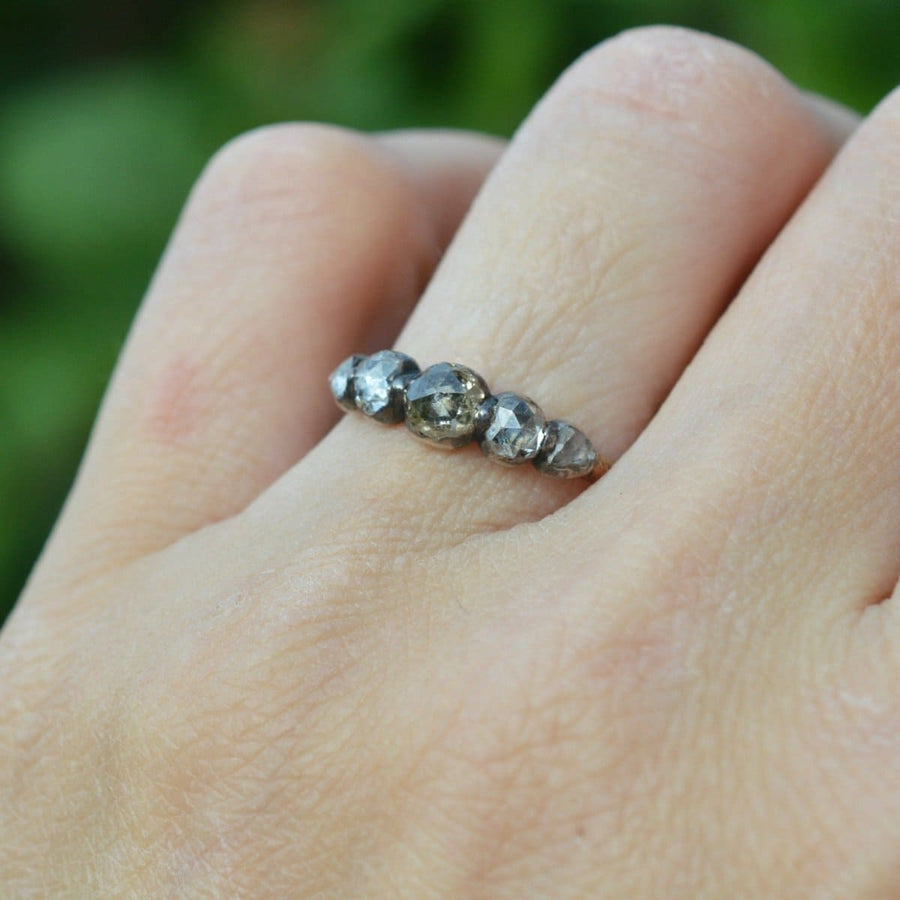 Regency Silver and Gold Five Stone Rose Diamond Ring | Parkin and Gerrish | Antique & Vintage Jewellery